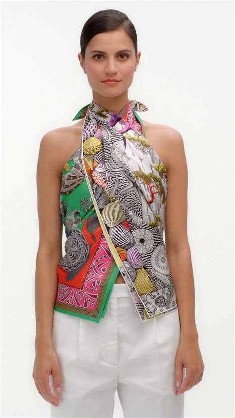 hermes scarf knot|hermes scarf as a top.